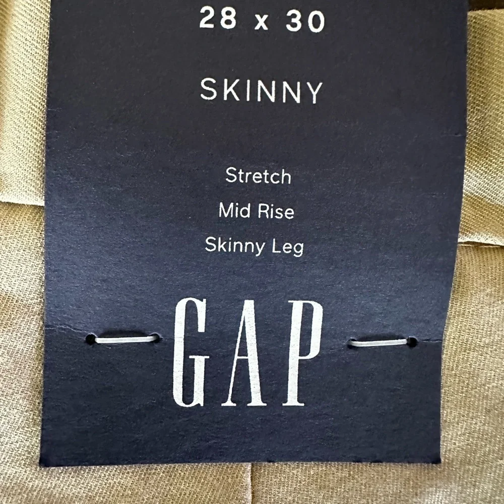 Gap Skinny Leg Stretch Mid Rise Pants 28x30 Khaki Men's (School Uniform Style)
